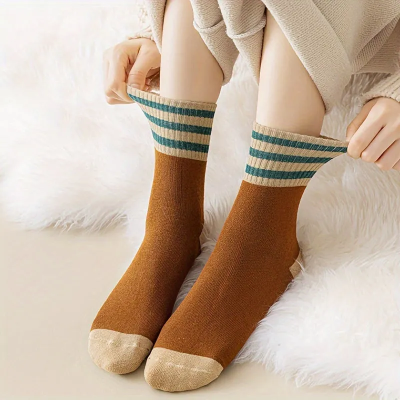 10 Pairs of Chic MidCalf Womens Striped Socks