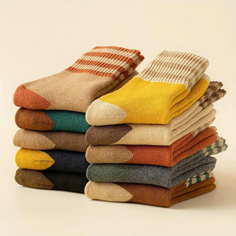 10 Pairs of Chic MidCalf Womens Striped Socks