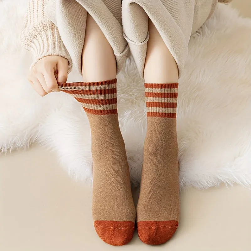 10 Pairs of Chic MidCalf Womens Striped Socks