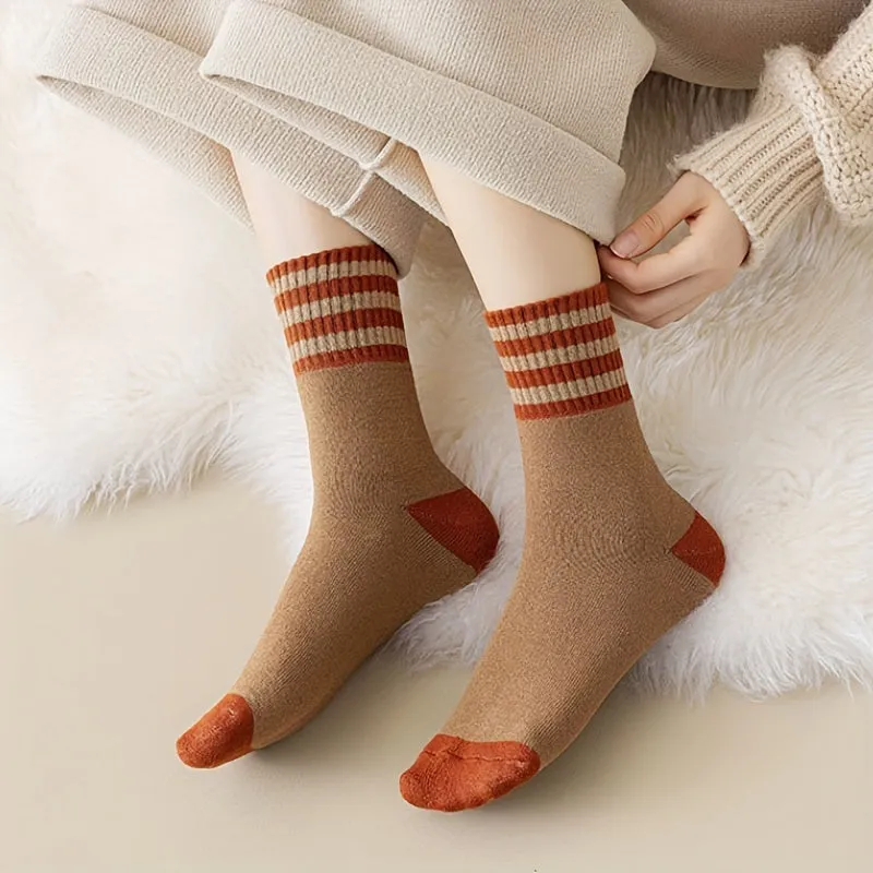 10 Pairs of Chic MidCalf Womens Striped Socks