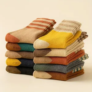 10 Pairs of Chic MidCalf Womens Striped Socks