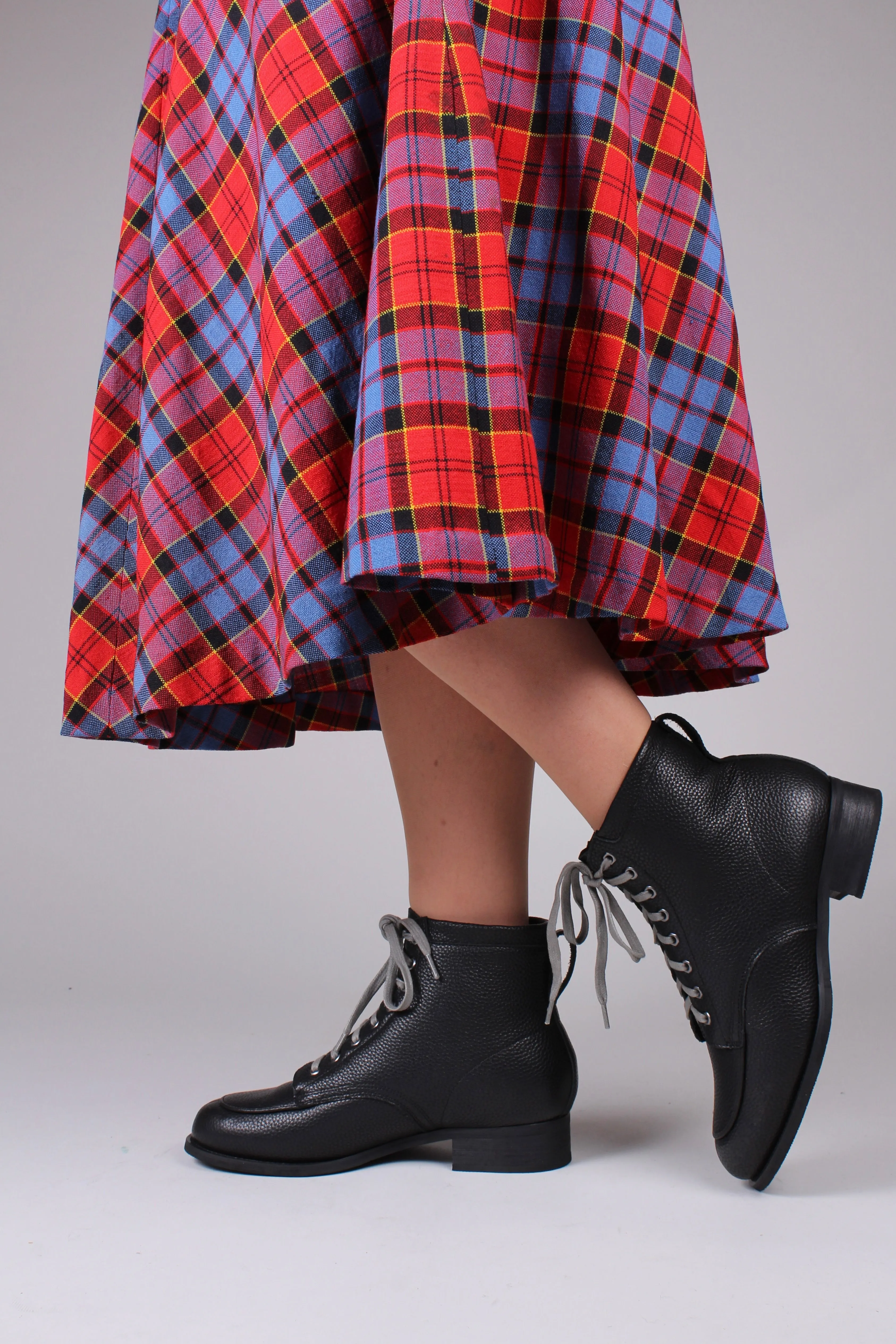 1930s/1940s Style Winter Snow Boots with Fur - Black - Rita