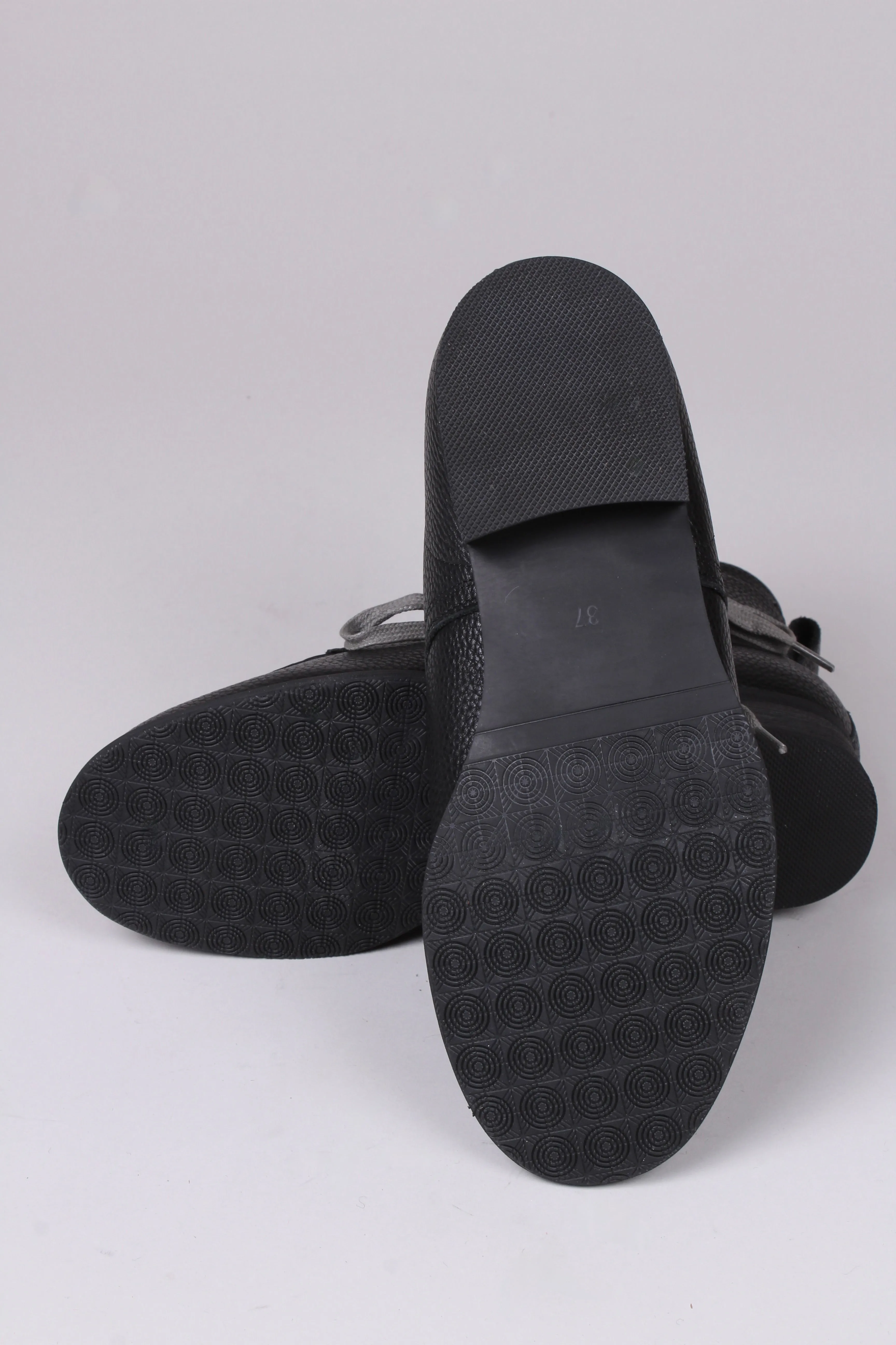 1930s/1940s Style Winter Snow Boots with Fur - Black - Rita