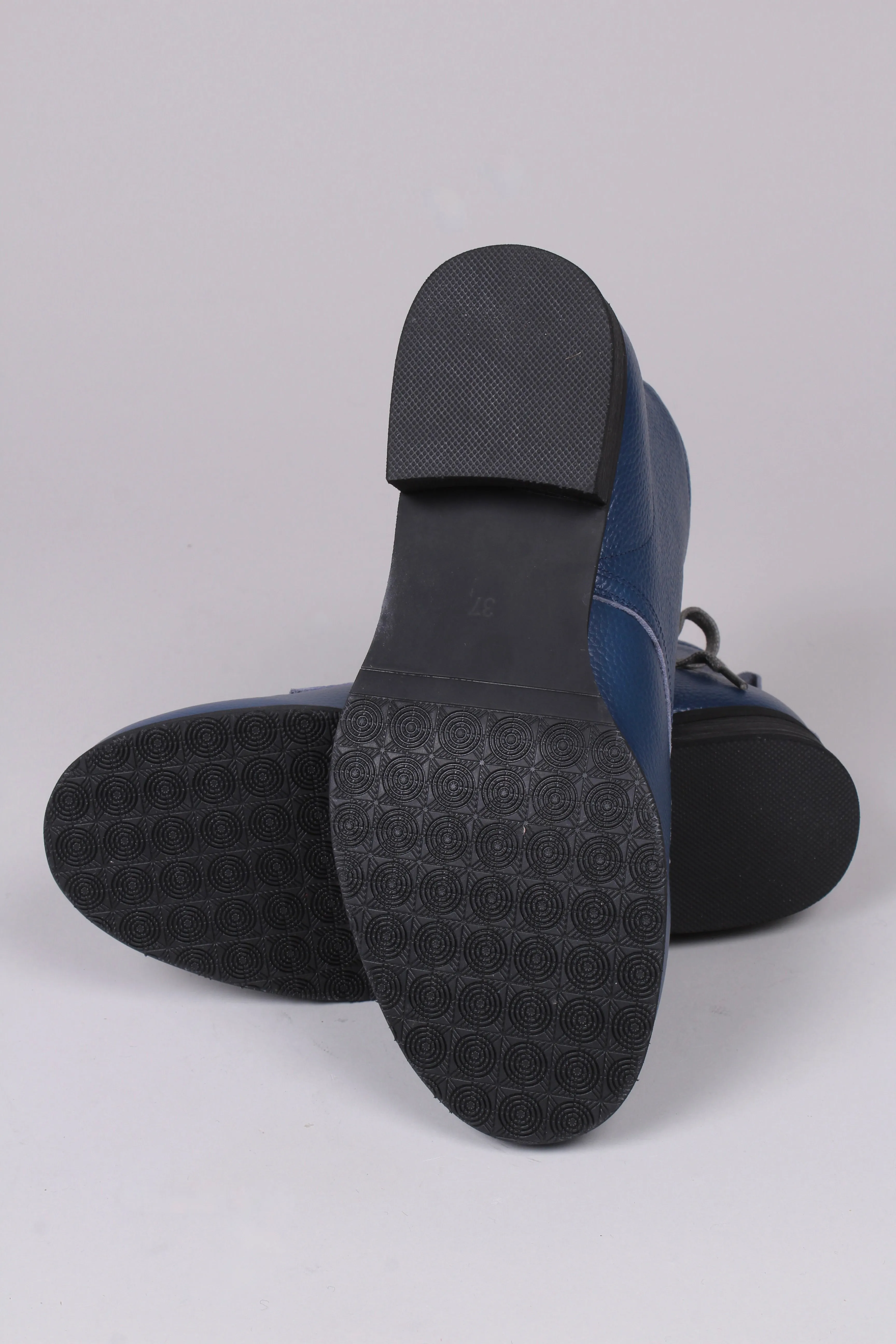 1930s/1940s Style Winter Snow Boots with Fur - Blue - Rita