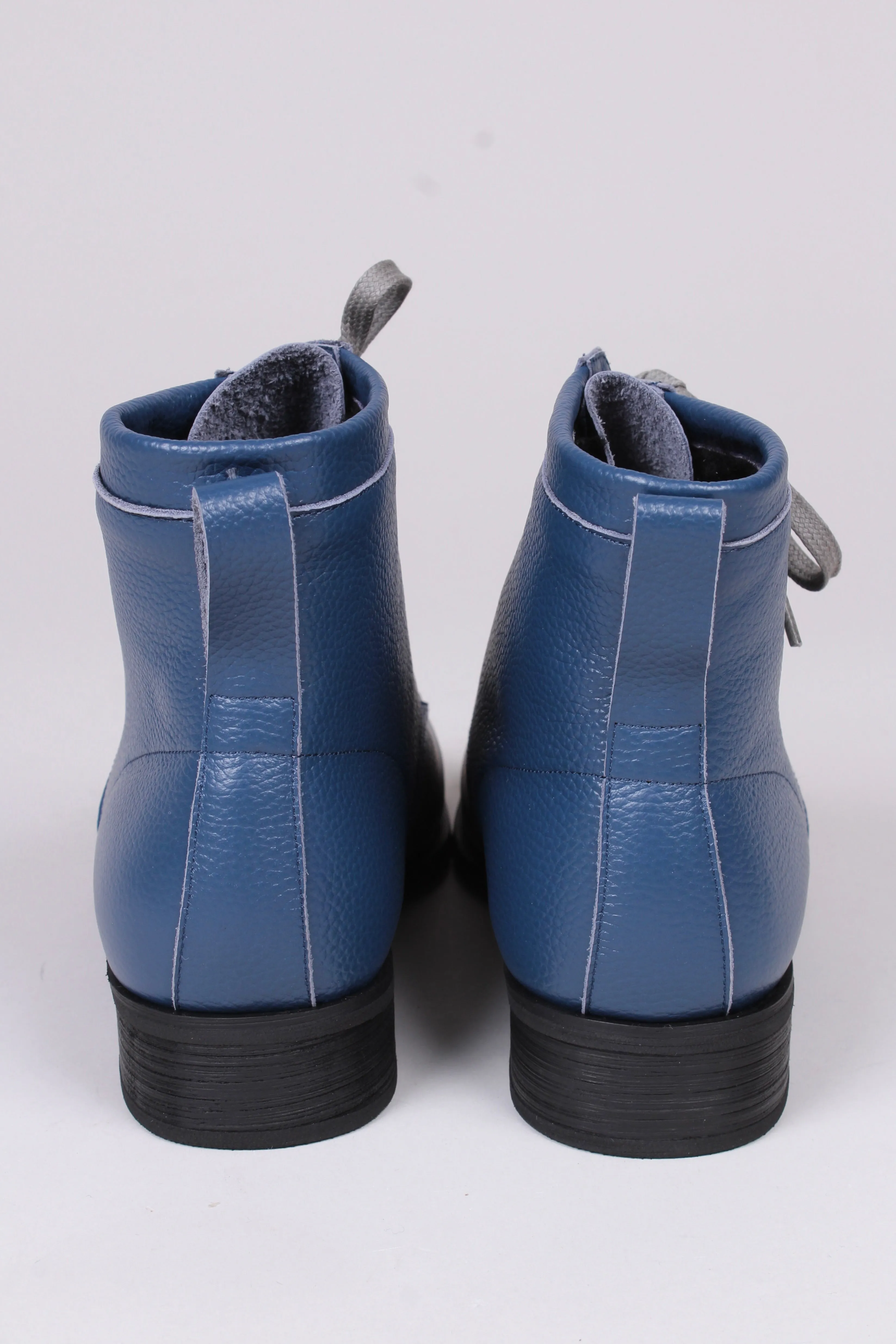 1930s/1940s Style Winter Snow Boots with Fur - Blue - Rita