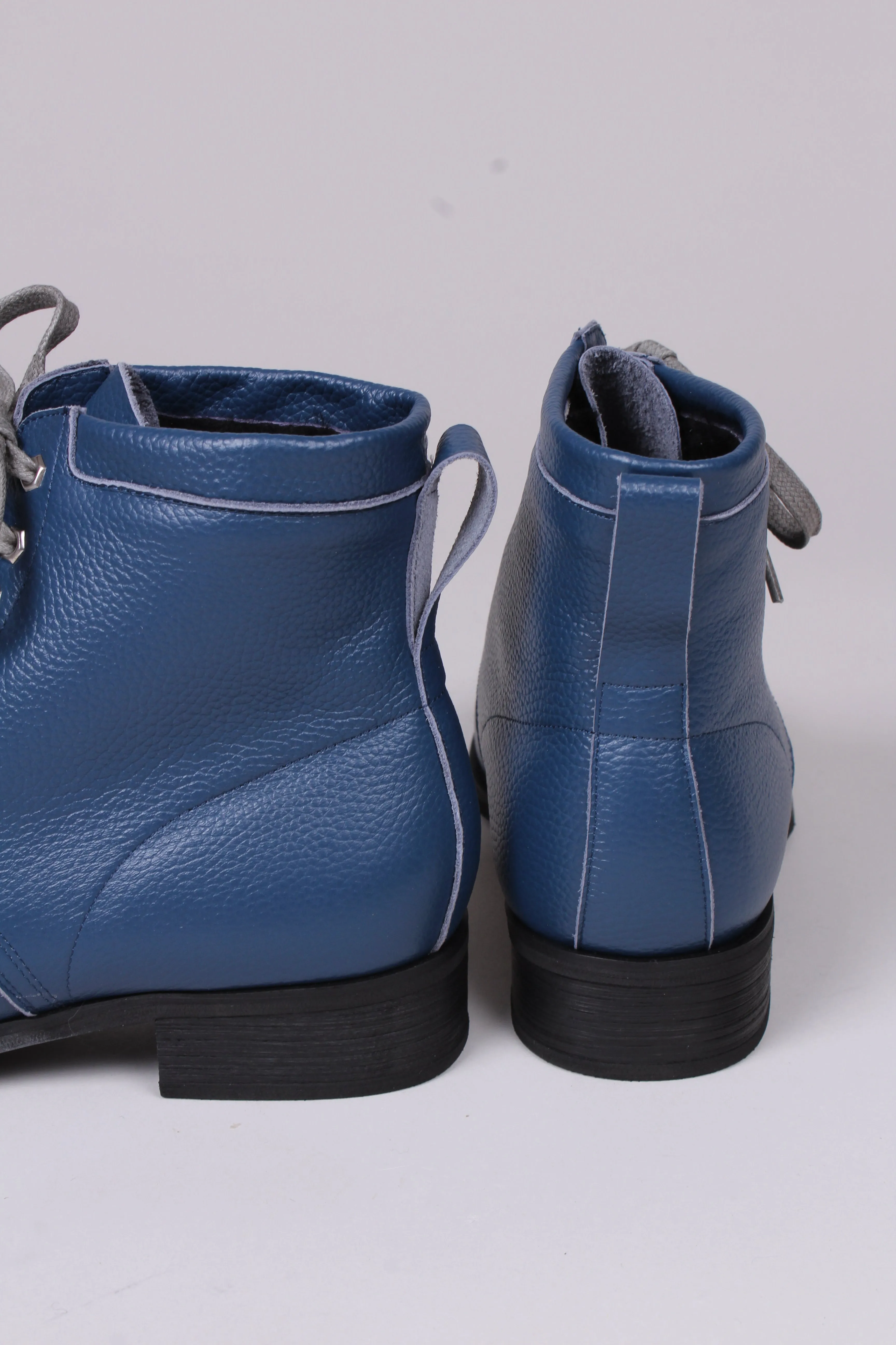 1930s/1940s Style Winter Snow Boots with Fur - Blue - Rita