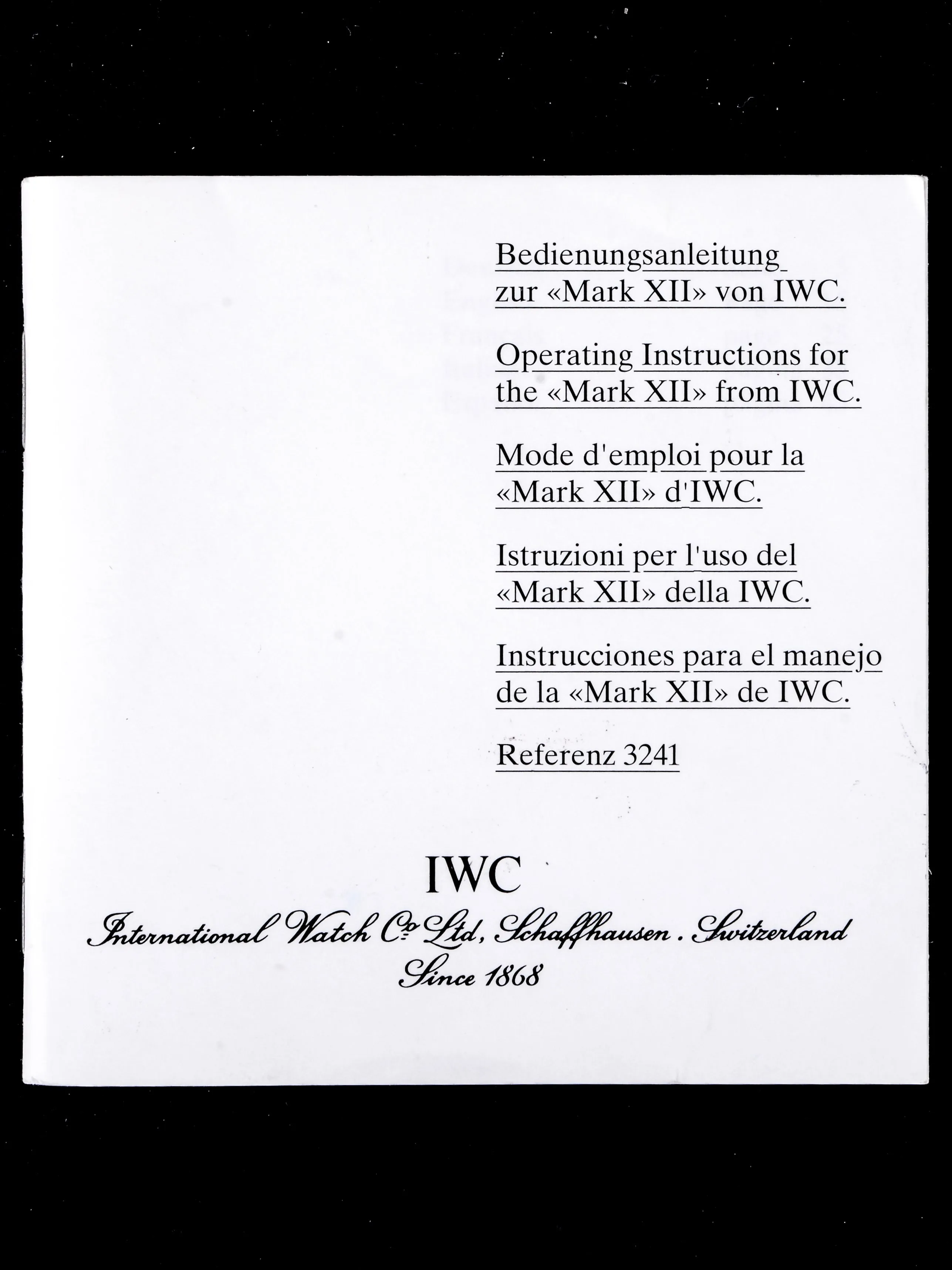 1995 IWC MARK XII with Box and Papers