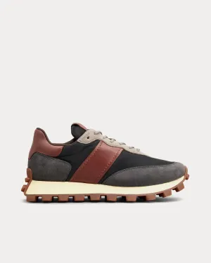 1T Suede & Fabric Grey / Brown Low Top Sneakers