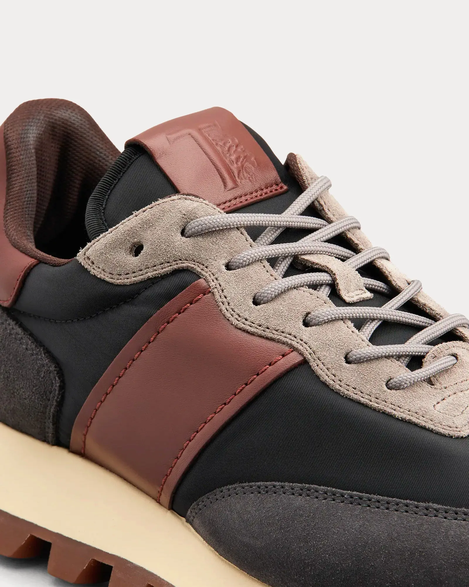 1T Suede & Fabric Grey / Brown Low Top Sneakers
