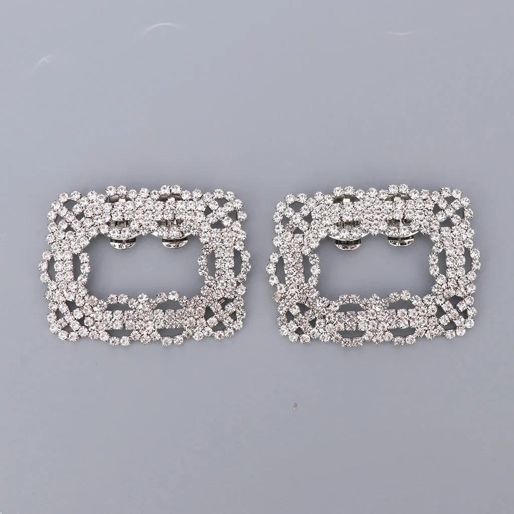 2x Rhinestone Shoe Clips  DIY Bridal Shoe Patch