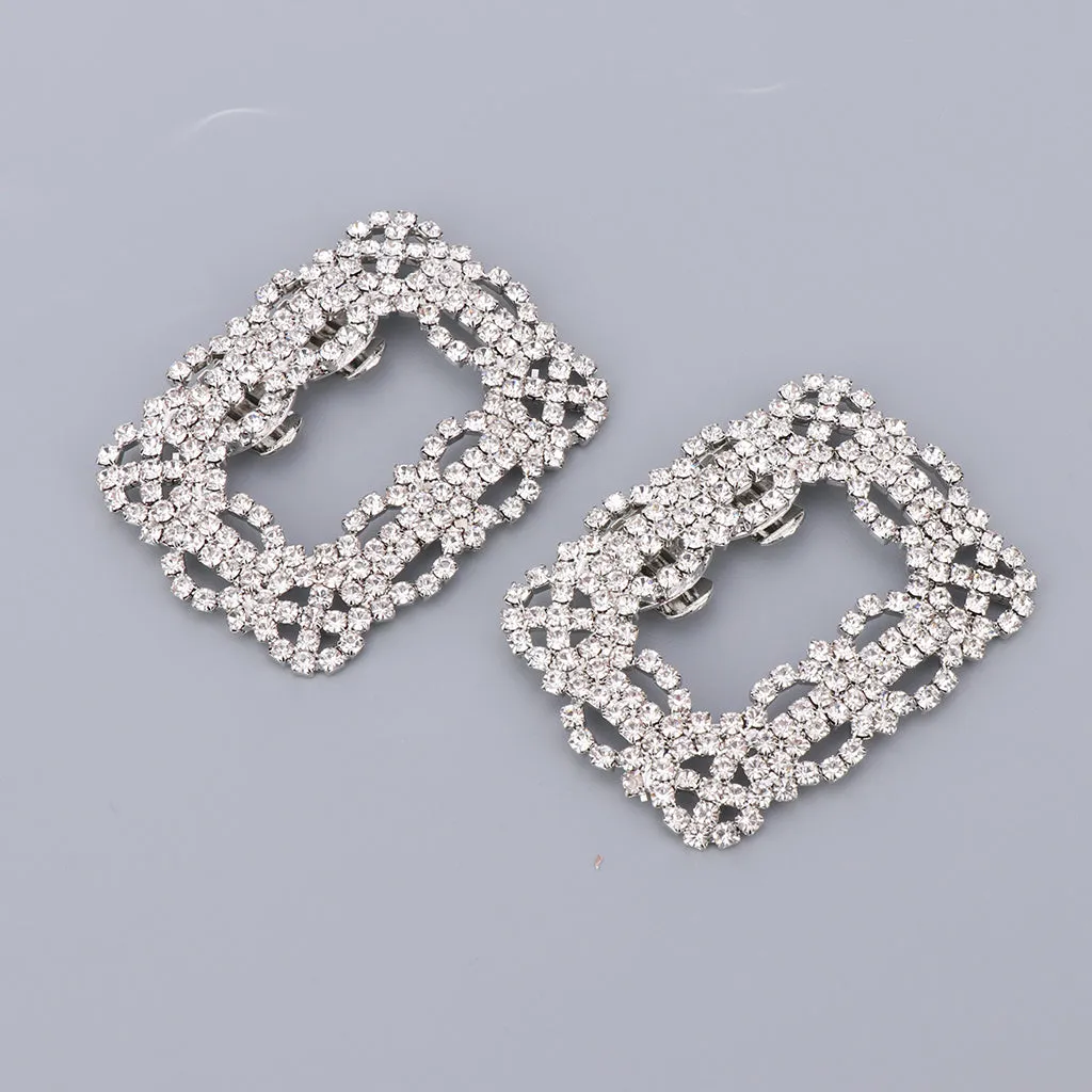 2x Rhinestone Shoe Clips  DIY Bridal Shoe Patch