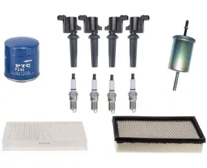(4) Ignition Coils   Platinum Plugs Tune Up Kit for Ford Focus 2.3L 03-07