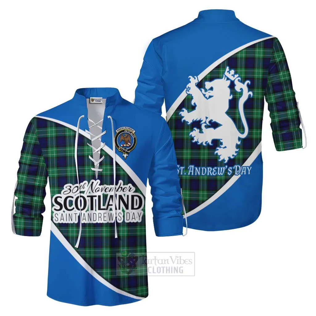 Abercrombie Family Crest Tartan Ghillie Kilt Shirt Celebrate Saint Andrew's Day in Style