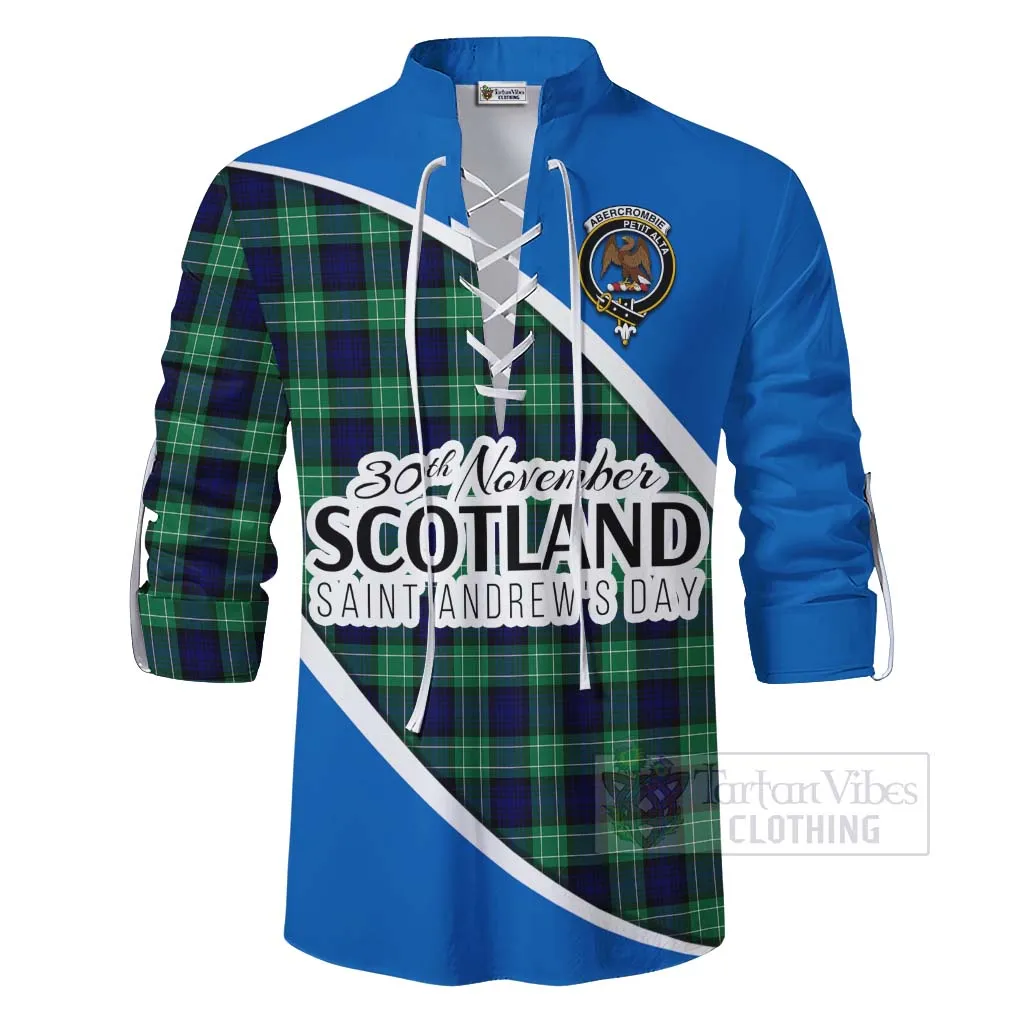 Abercrombie Family Crest Tartan Ghillie Kilt Shirt Celebrate Saint Andrew's Day in Style