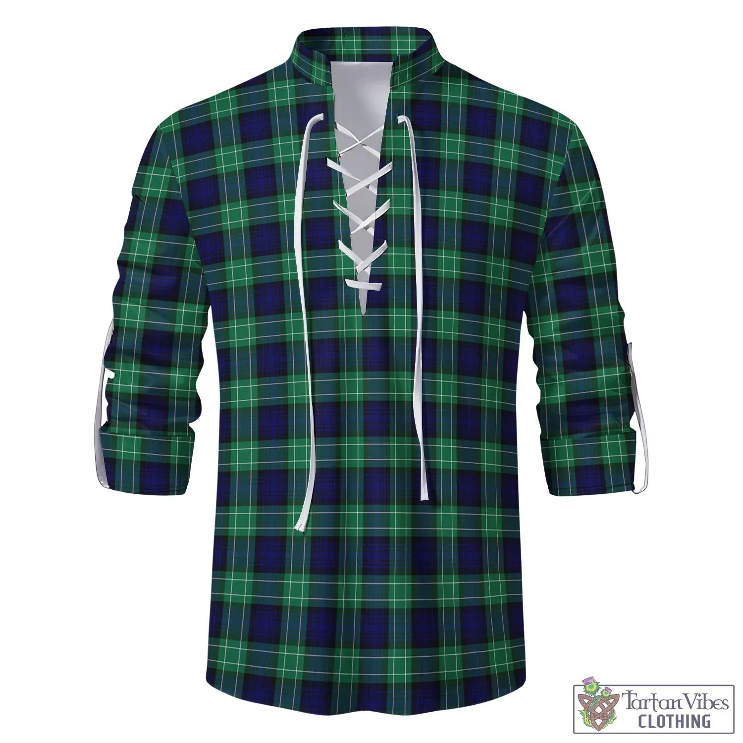Abercrombie Tartan Men's Scottish Traditional Jacobite Ghillie Kilt Shirt
