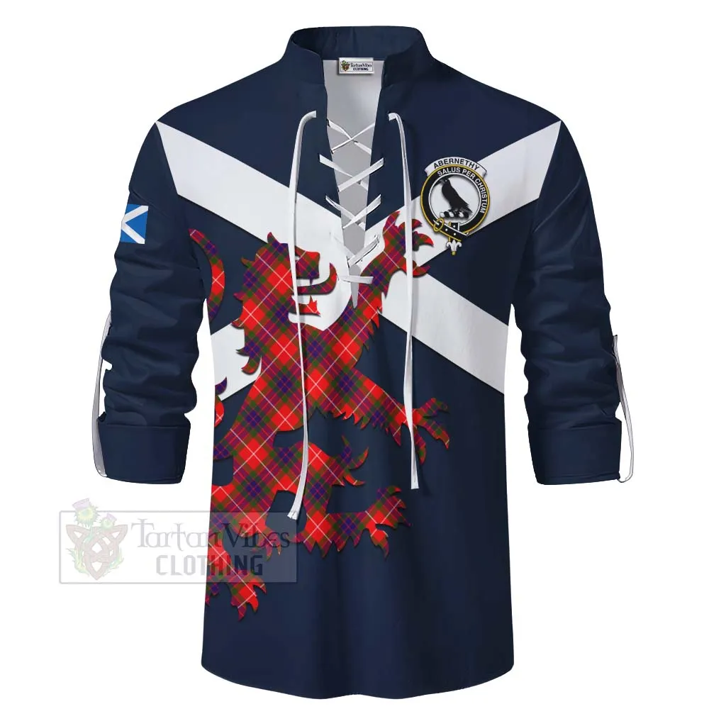 Abernethy Tartan Lion Rampant Ghillie Kilt Shirt Proudly Display Your Heritage with Alba Gu Brath and Clan Name