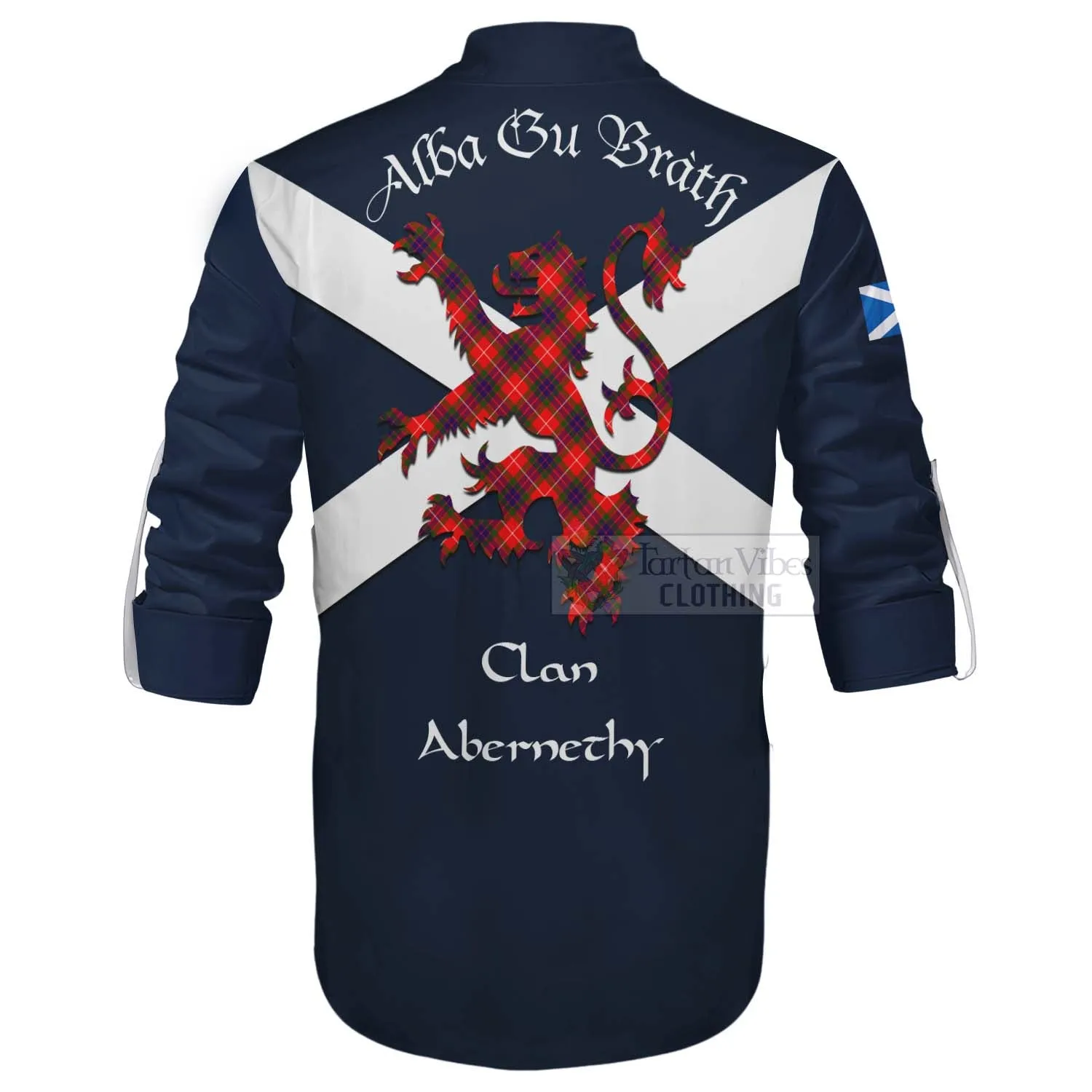 Abernethy Tartan Lion Rampant Ghillie Kilt Shirt Proudly Display Your Heritage with Alba Gu Brath and Clan Name