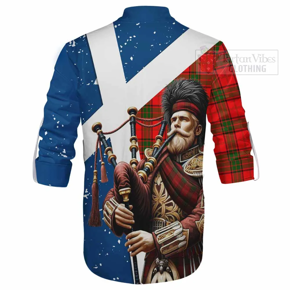 Adair Tartan Ghillie Kilt Shirt with Family Crest Scottish Bagpiper Vibes