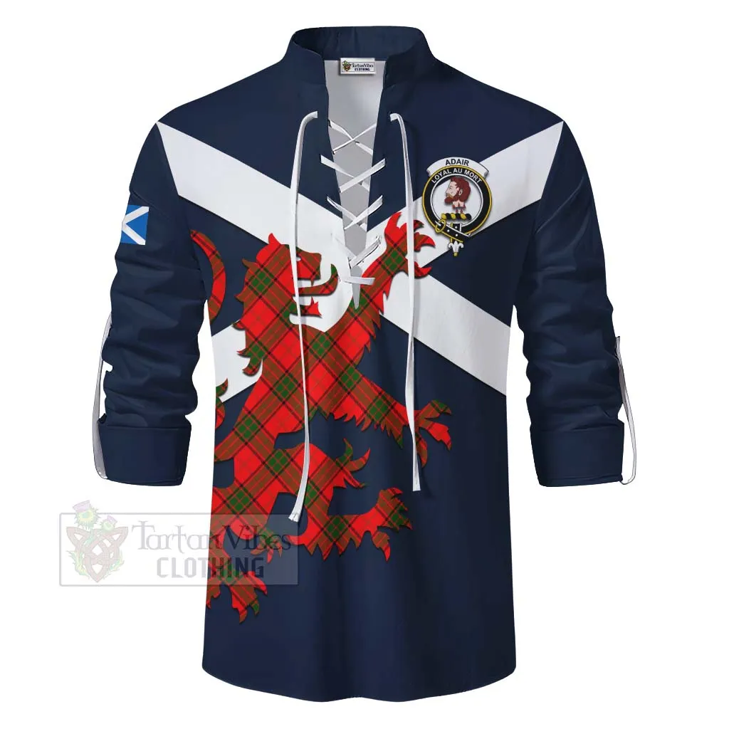 Adair Tartan Lion Rampant Ghillie Kilt Shirt Proudly Display Your Heritage with Alba Gu Brath and Clan Name