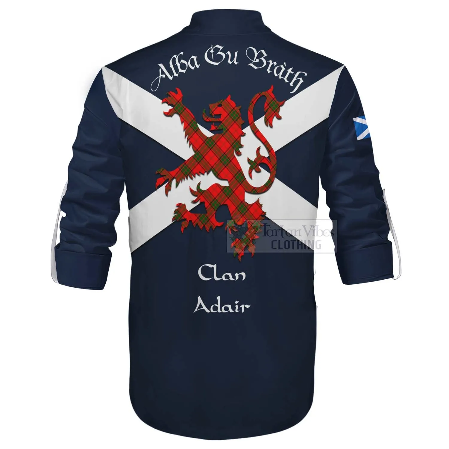 Adair Tartan Lion Rampant Ghillie Kilt Shirt Proudly Display Your Heritage with Alba Gu Brath and Clan Name
