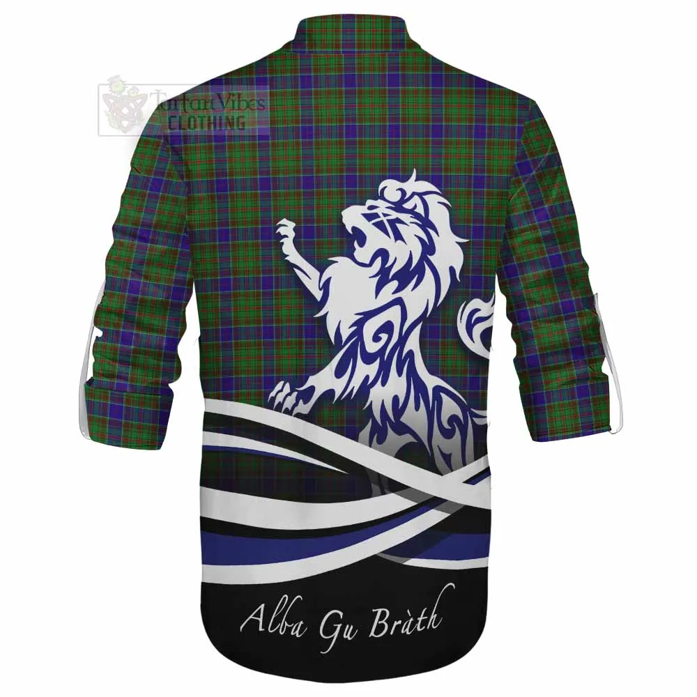 Adam Tartan Ghillie Kilt Shirt with Alba Gu Brath Regal Lion Emblem