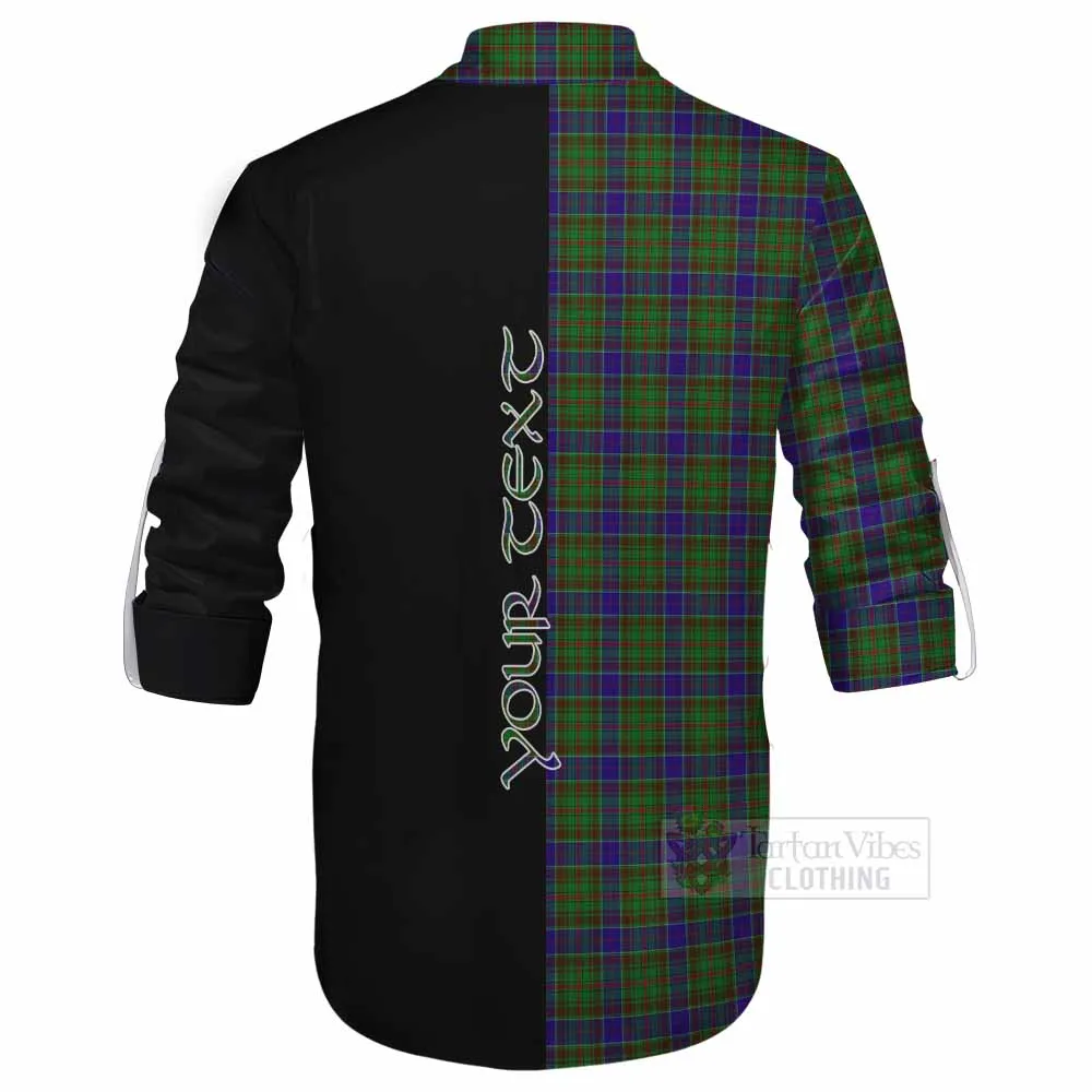 Adam Tartan Ghillie Kilt Shirt with Family Crest and Half Of Me Style