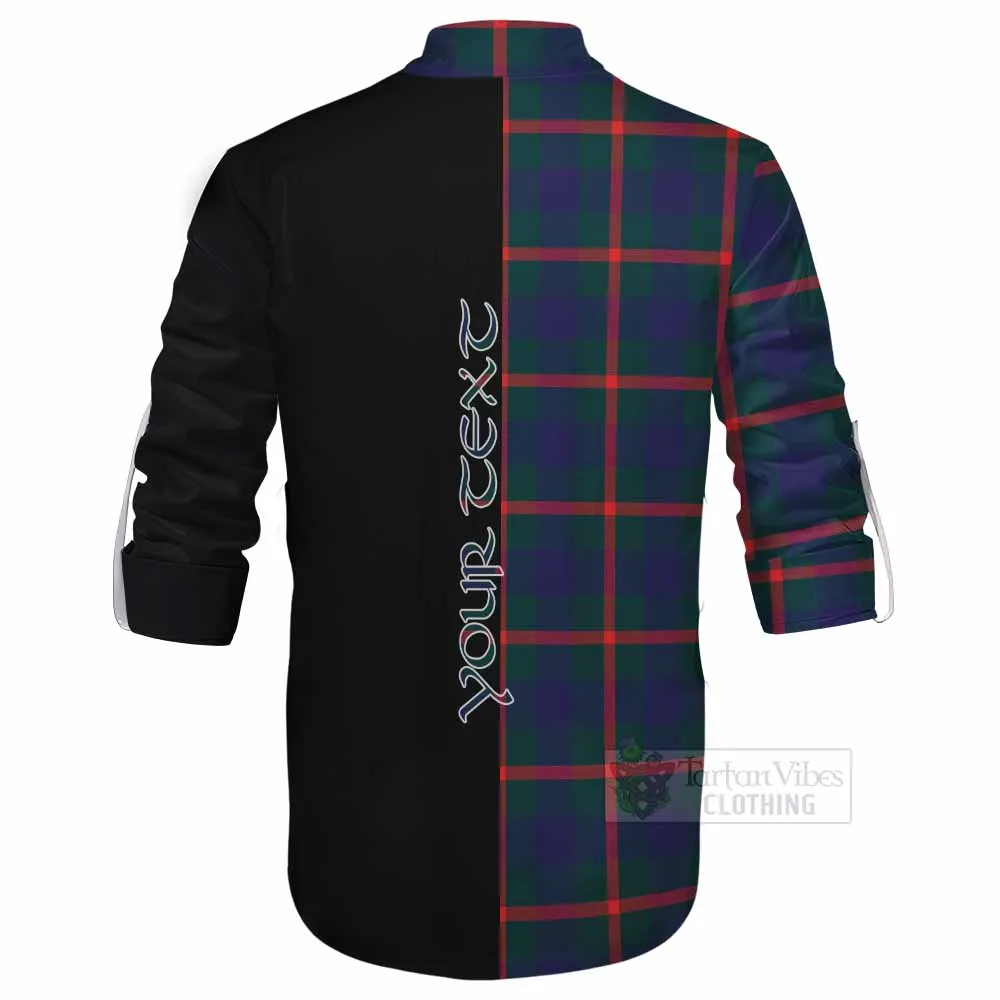 Agnew Tartan Ghillie Kilt Shirt with Family Crest and Half Of Me Style