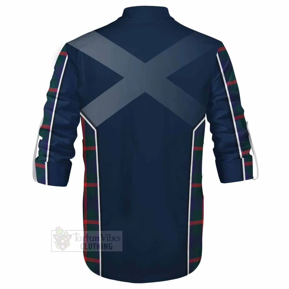 Agnew Tartan Ghillie Kilt Shirt with Family Crest and Lion Rampant Vibes Sport Style