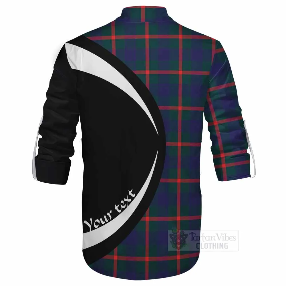 Agnew Tartan Ghillie Kilt Shirt with Family Crest Circle Style
