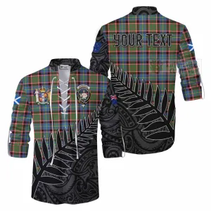 Aikenhead Crest Tartan Ghillie Kilt Shirt with New Zealand Silver Fern Half Style