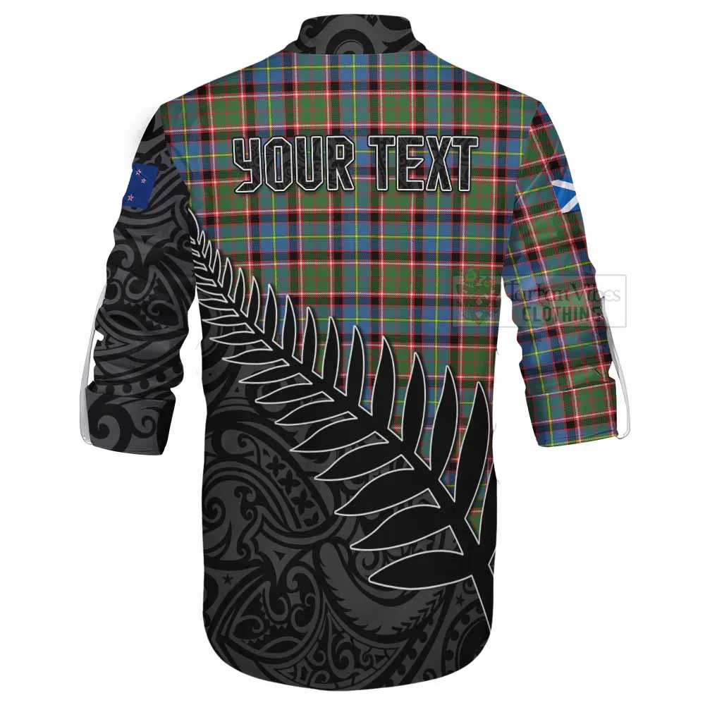 Aikenhead Crest Tartan Ghillie Kilt Shirt with New Zealand Silver Fern Half Style