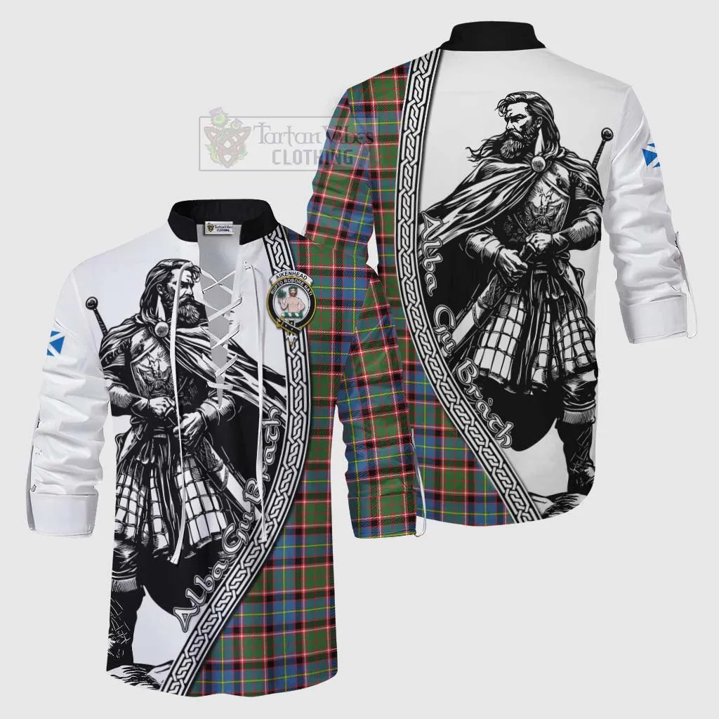 Aikenhead Tartan Clan Crest Ghillie Kilt Shirt with Highlander Warrior Celtic Style