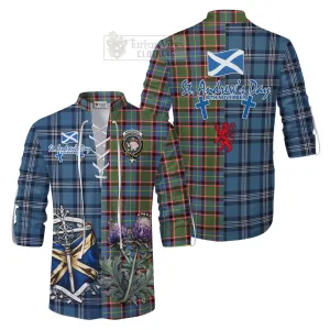 Aikenhead Tartan Ghillie Kilt Shirt Happy St. Andrew's Day Half Tartan Style