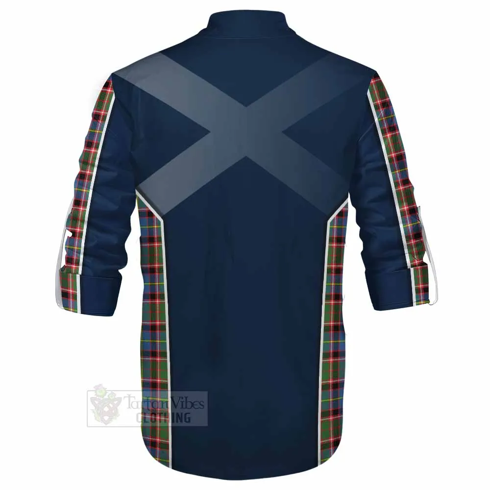 Aikenhead Tartan Ghillie Kilt Shirt with Family Crest and Lion Rampant Vibes Sport Style