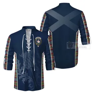 Aikenhead Tartan Ghillie Kilt Shirt with Family Crest and Scottish Thistle Vibes Sport Style