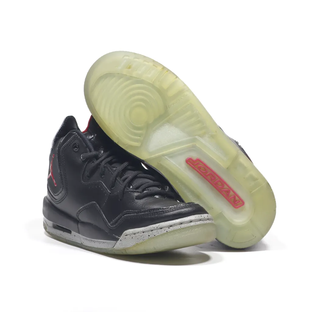 Air Jordan Courtside 23 Gs Sport Shoes Leather Black Color For Kids