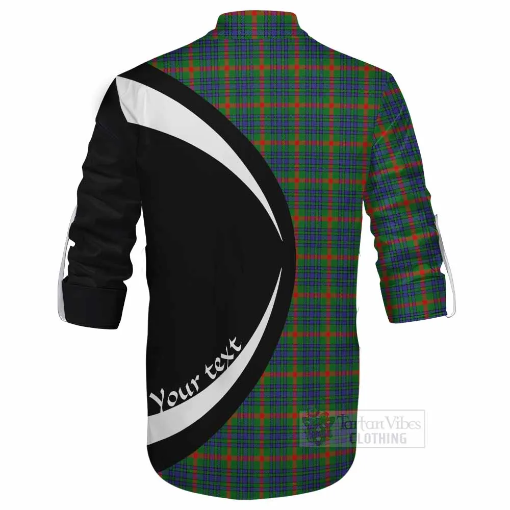 Aiton Tartan Ghillie Kilt Shirt with Family Crest Circle Style