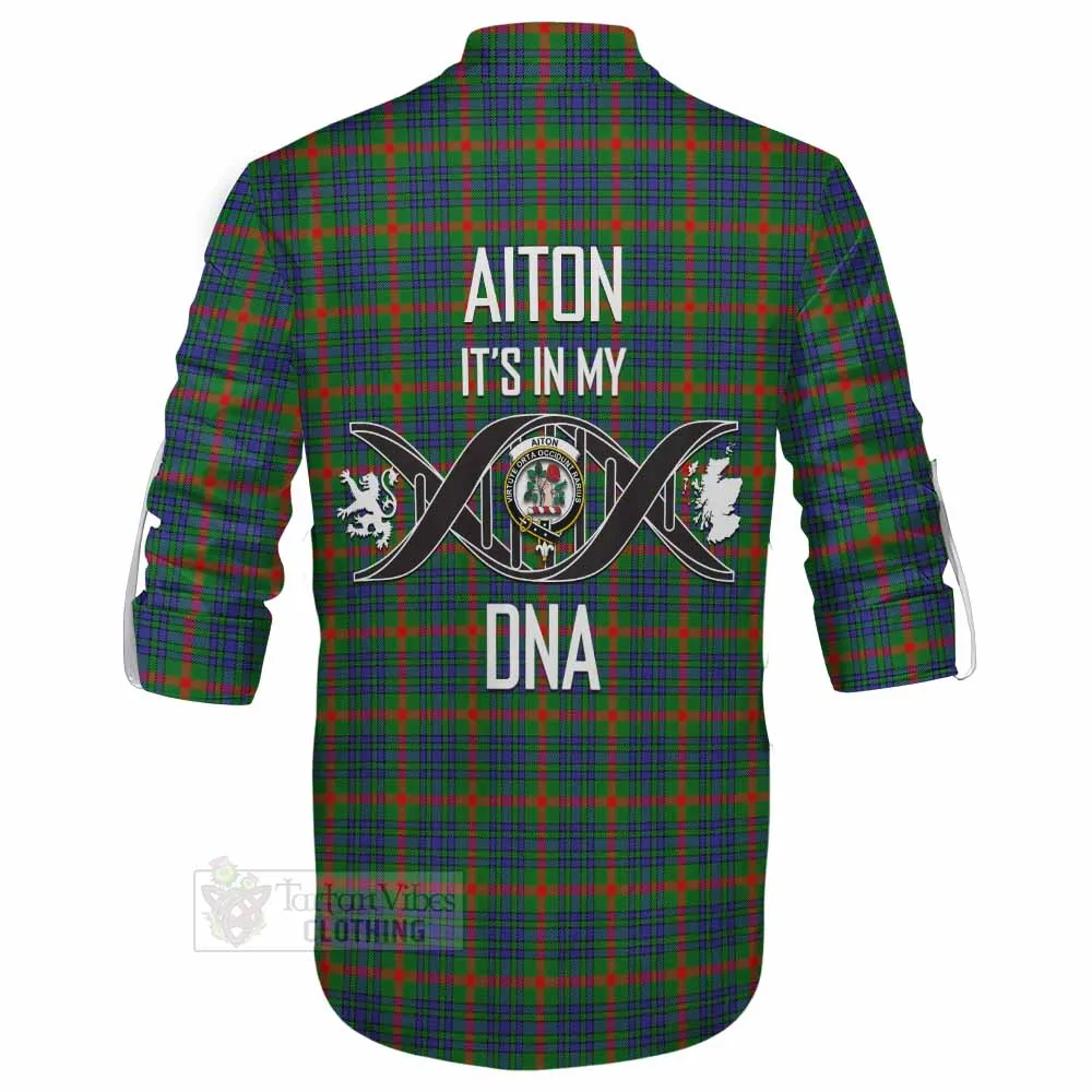 Aiton Tartan Ghillie Kilt Shirt with Family Crest DNA In Me Style