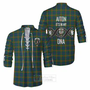 Aiton Tartan Ghillie Kilt Shirt with Family Crest DNA In Me Style