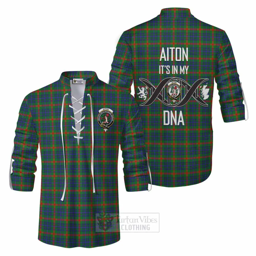 Aiton Tartan Ghillie Kilt Shirt with Family Crest DNA In Me Style
