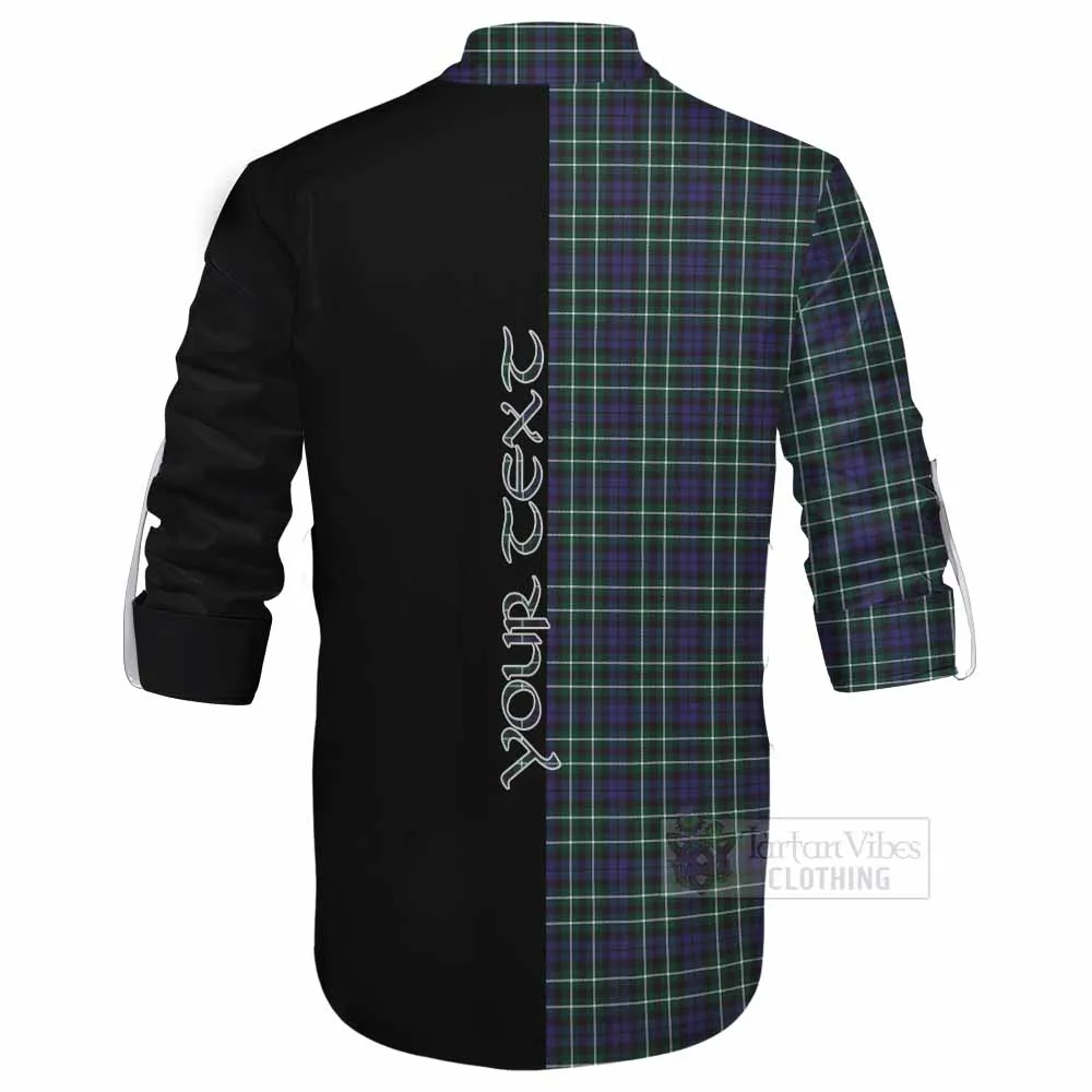 Allardice Tartan Ghillie Kilt Shirt with Family Crest and Half Of Me Style