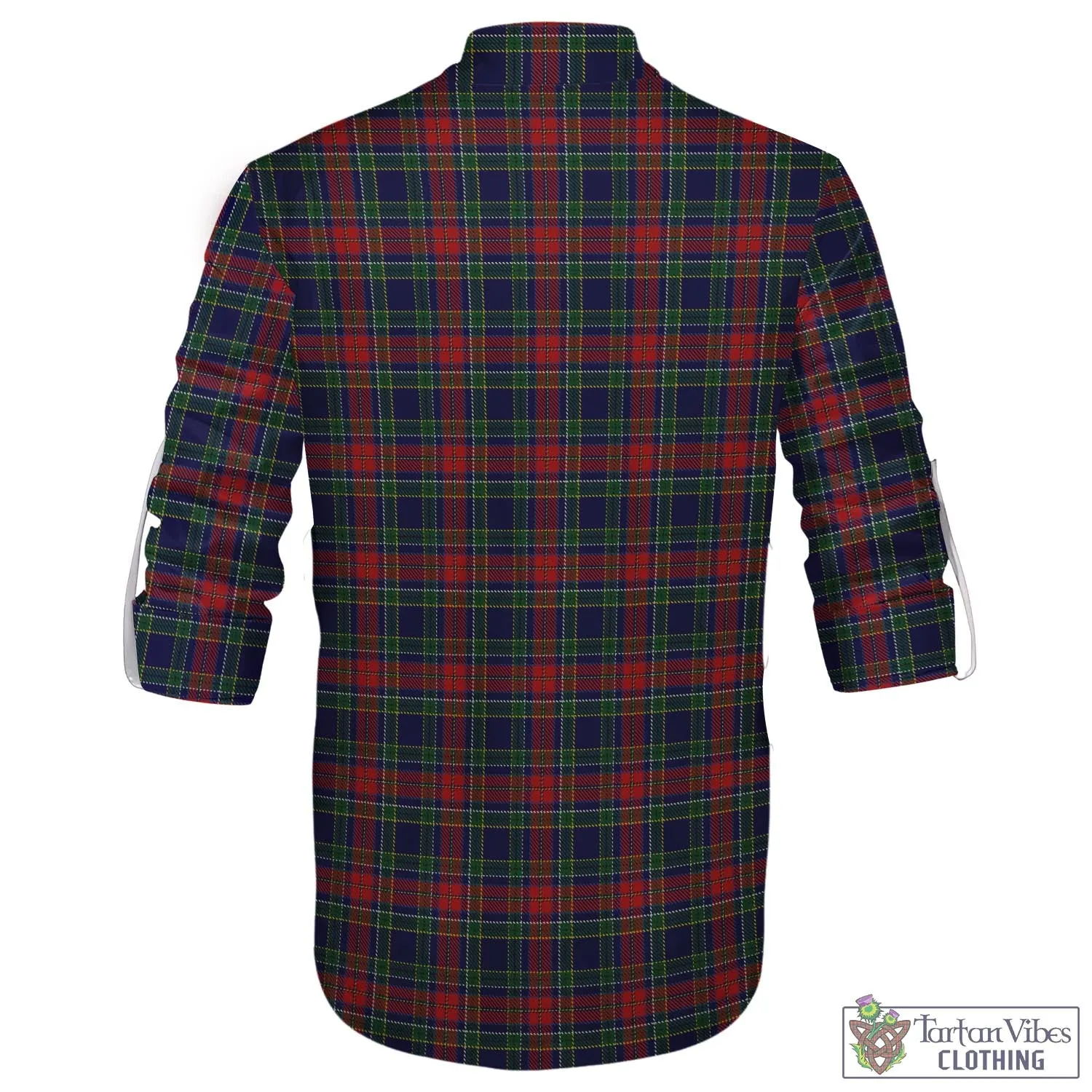 Allison Red Tartan Men's Scottish Traditional Jacobite Ghillie Kilt Shirt with Family Crest