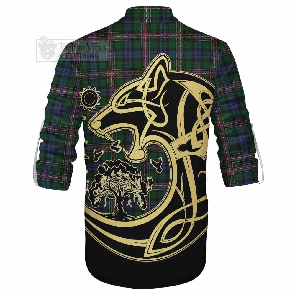 Allison Tartan Ghillie Kilt Shirt with Family Crest Celtic Wolf Style