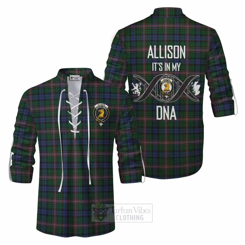 Allison Tartan Ghillie Kilt Shirt with Family Crest DNA In Me Style