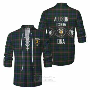 Allison Tartan Ghillie Kilt Shirt with Family Crest DNA In Me Style