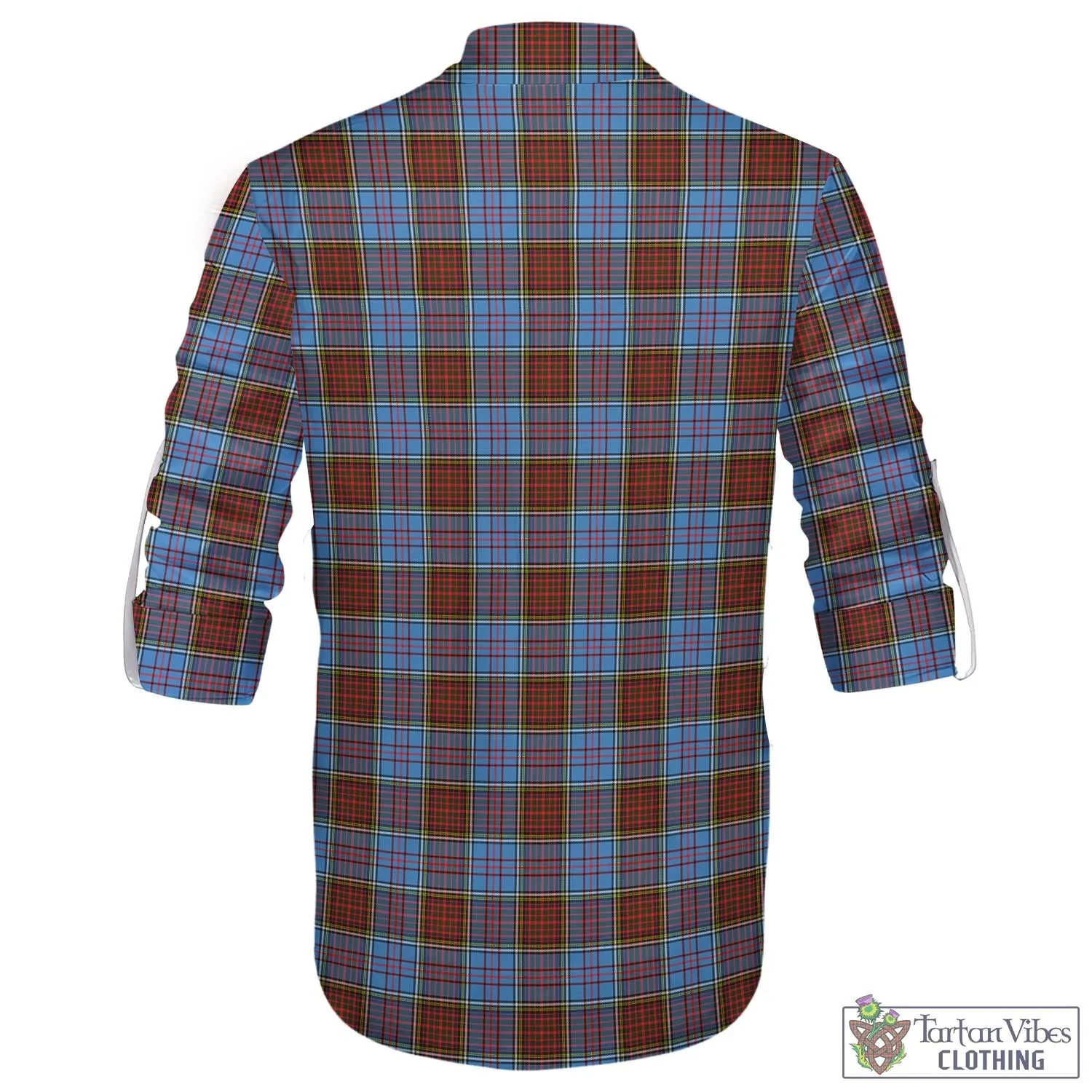 Anderson Modern Tartan Men's Scottish Traditional Jacobite Ghillie Kilt Shirt with Family Crest