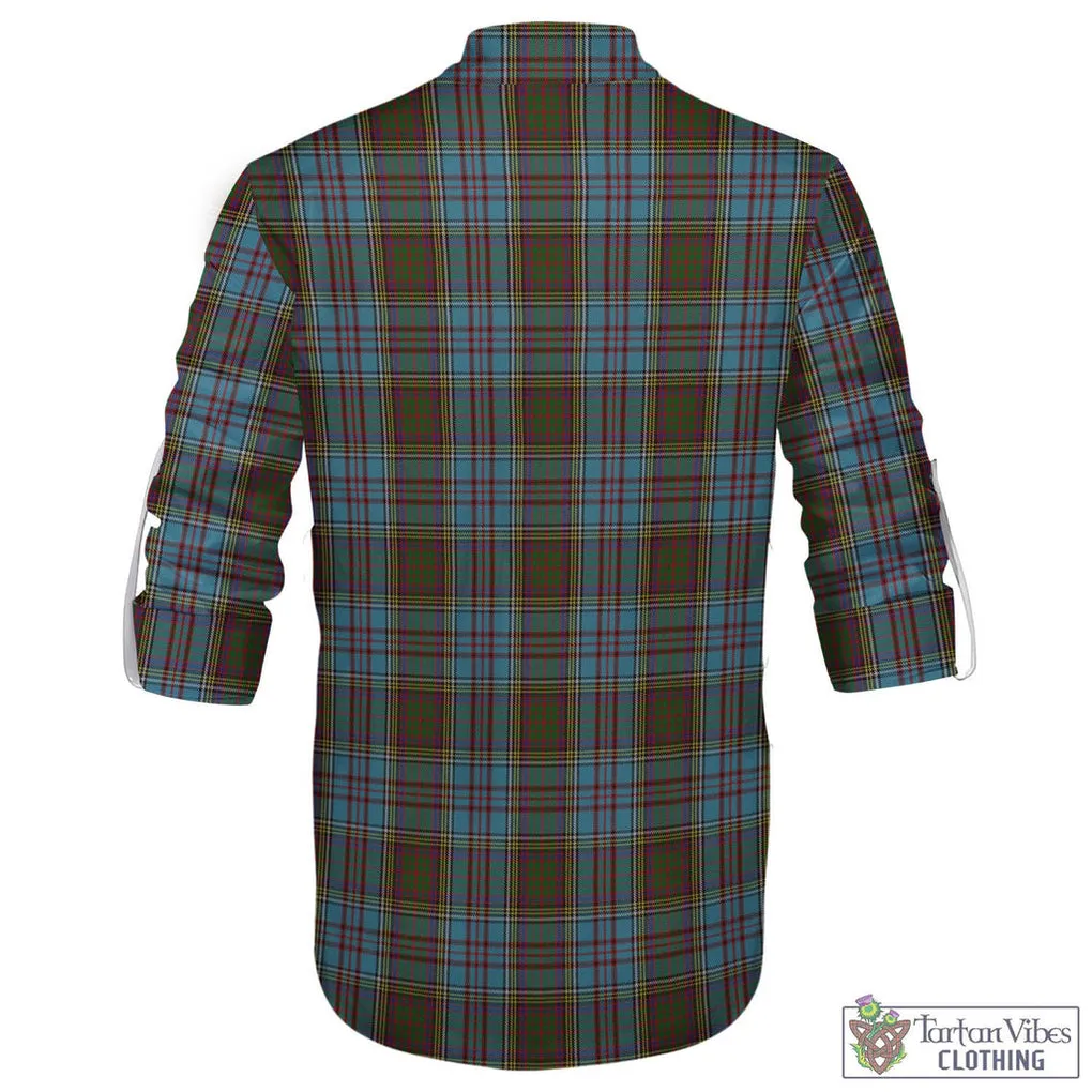 Anderson Tartan Men's Scottish Traditional Jacobite Ghillie Kilt Shirt