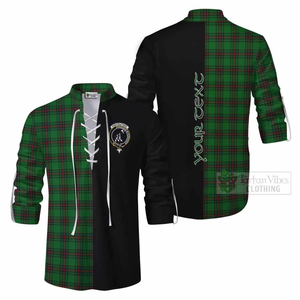 Anstruther Tartan Ghillie Kilt Shirt with Family Crest and Half Of Me Style