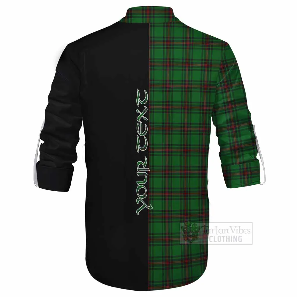 Anstruther Tartan Ghillie Kilt Shirt with Family Crest and Half Of Me Style