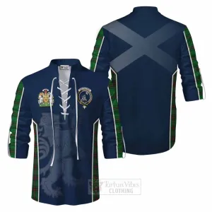 Anstruther Tartan Ghillie Kilt Shirt with Family Crest and Lion Rampant Vibes Sport Style